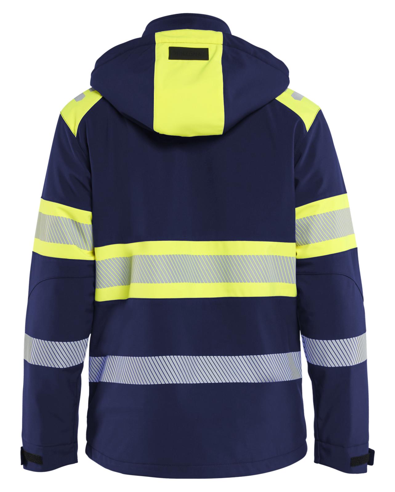 Blaklader High Vis Lichtgewicht softshell jack gevoerd high vis Jack 44892513 Lichtgewicht softshell gevoerd high vis marineblauw-fluo geel(8933)