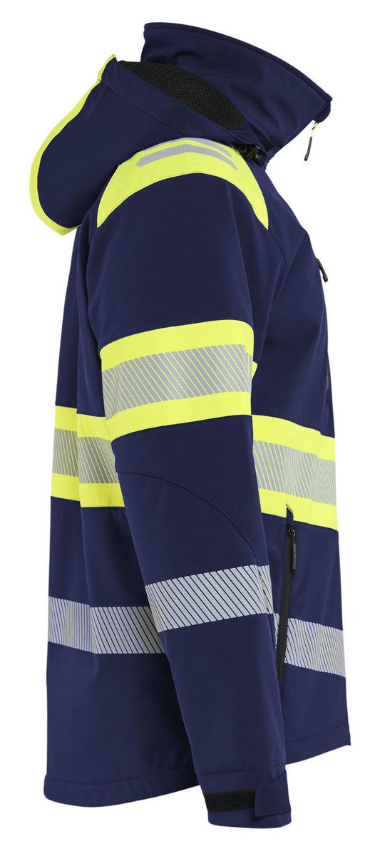 Blaklader High Vis Lichtgewicht softshell jack gevoerd high vis Jack 44892513 Lichtgewicht softshell gevoerd high vis marineblauw-fluo geel(8933)