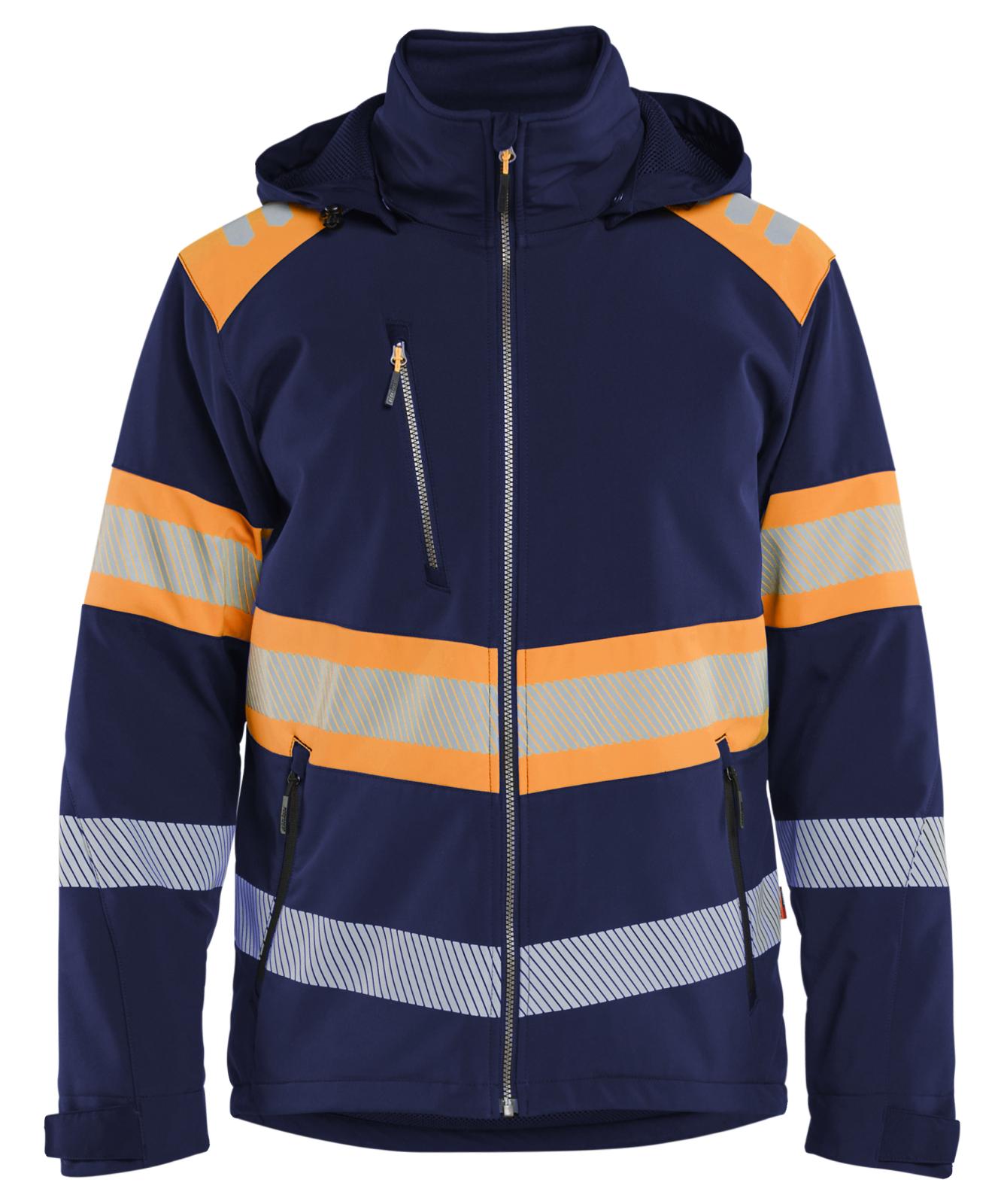 Blaklader High Vis Lichtgewicht softshell jack gevoerd high vis Jack 44892513 Lichtgewicht softshell gevoerd high vis marineblauw-oranje(8953)