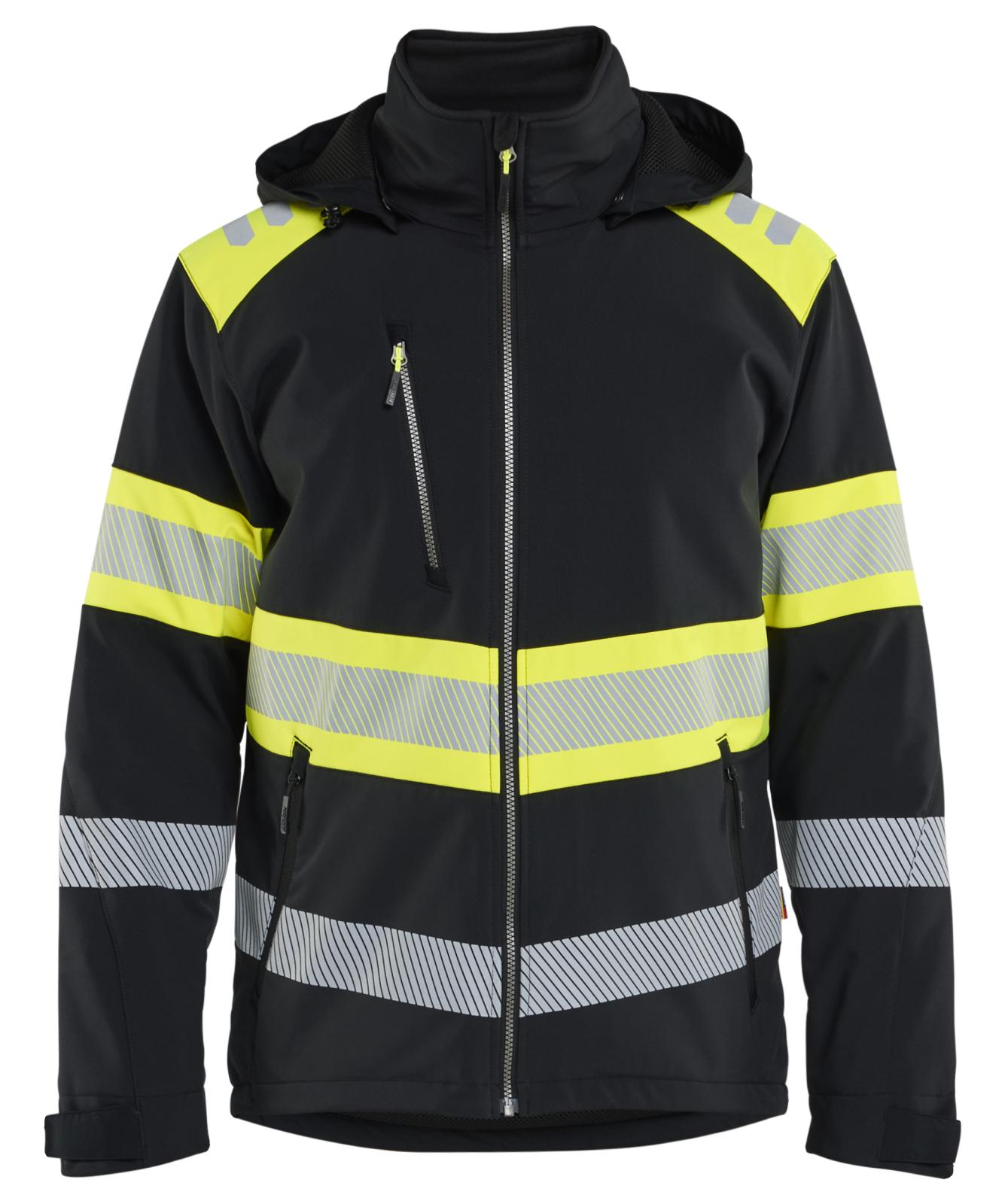 Blaklader High Vis Lichtgewicht softshell jack gevoerd high vis Jack 44892513 Lichtgewicht softshell gevoerd high vis zwart-fluo geel(9933)