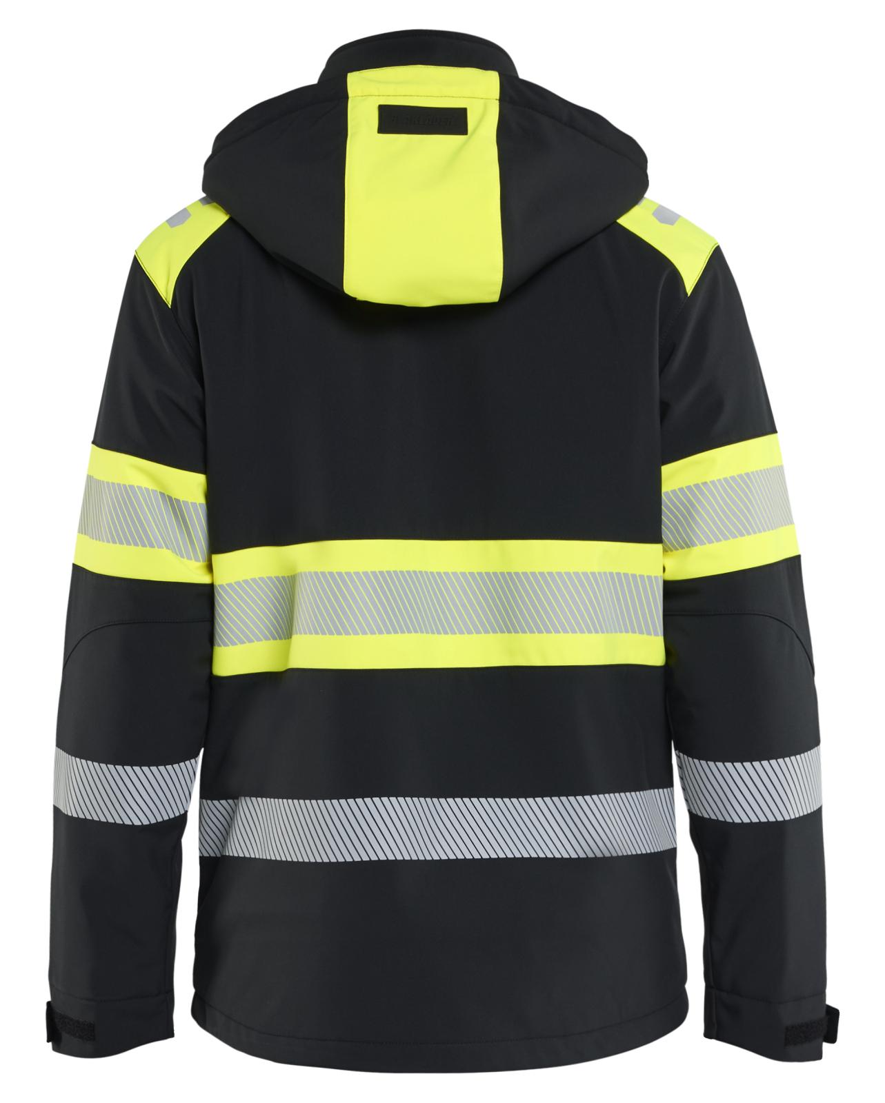 Blaklader High Vis Lichtgewicht softshell jack gevoerd high vis Jack 44892513 Lichtgewicht softshell gevoerd high vis zwart-fluo geel(9933)