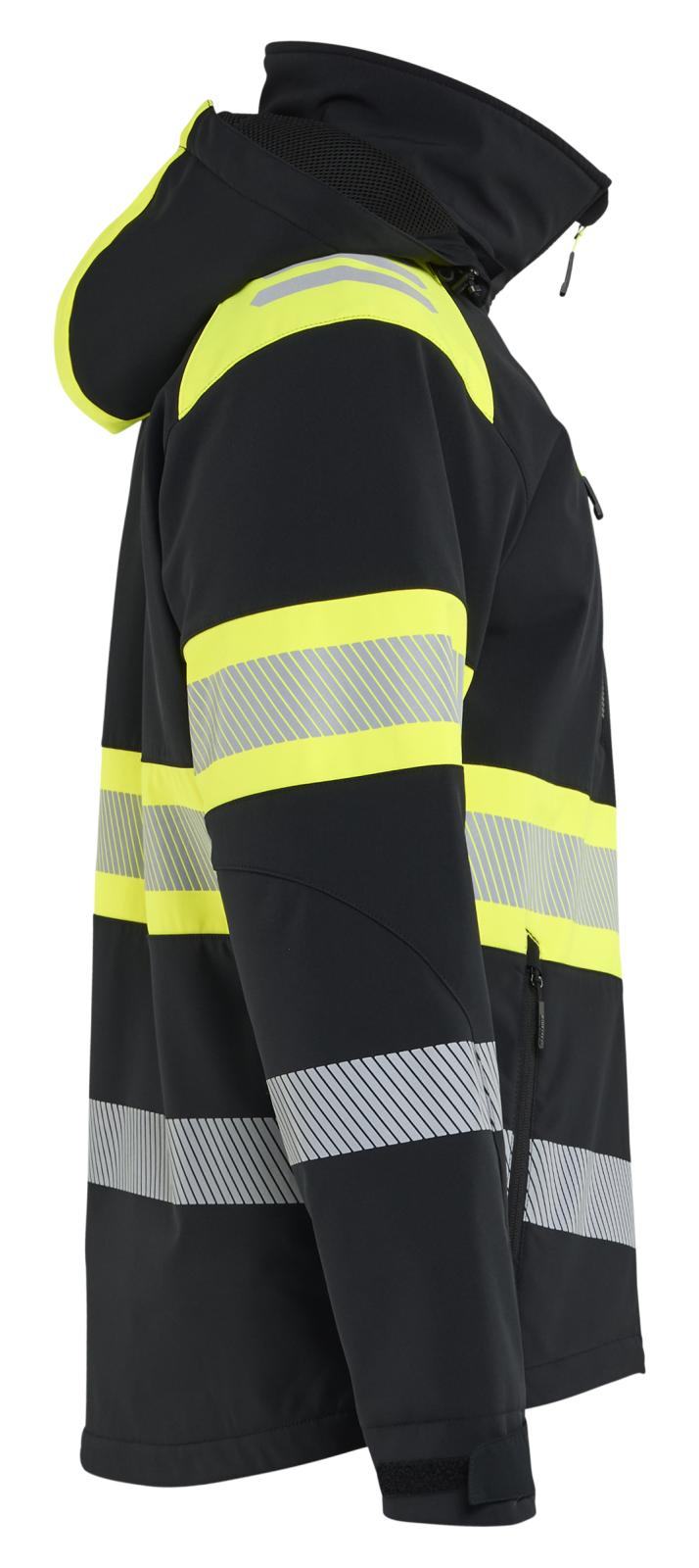Blaklader High Vis Lichtgewicht softshell jack gevoerd high vis Jack 44892513 Lichtgewicht softshell gevoerd high vis zwart-fluo geel(9933)