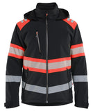 Blaklader High Vis Lichtgewicht softshell jack gevoerd high vis Jack 44892513 Lichtgewicht softshell gevoerd high vis zwart-fluo rood(9955)