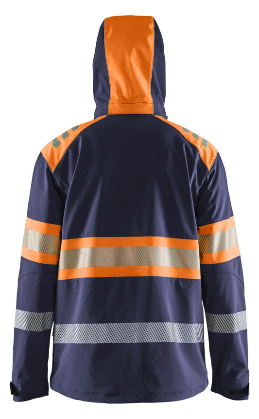 Blaklader High Vis Jack 44942513 softshell HiVis waterdicht winddicht ademend marineblauw-oranje(8953)