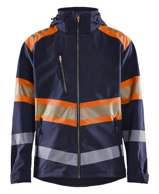 Blaklader High Vis Jack 44942513 softshell HiVis waterdicht winddicht ademend marineblauw-oranje(8953)