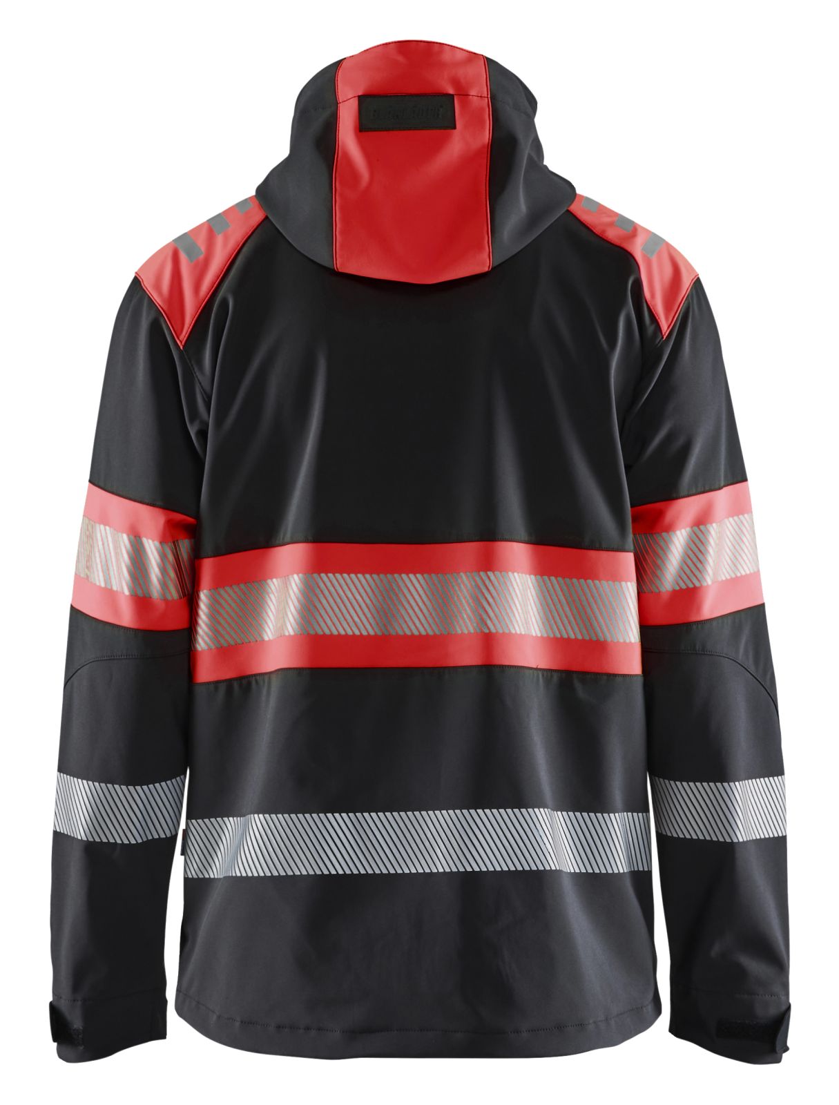 Blaklader High Vis Jack 44942513 softshell HiVis waterdicht winddicht ademend zwart-fluo rood(9955)