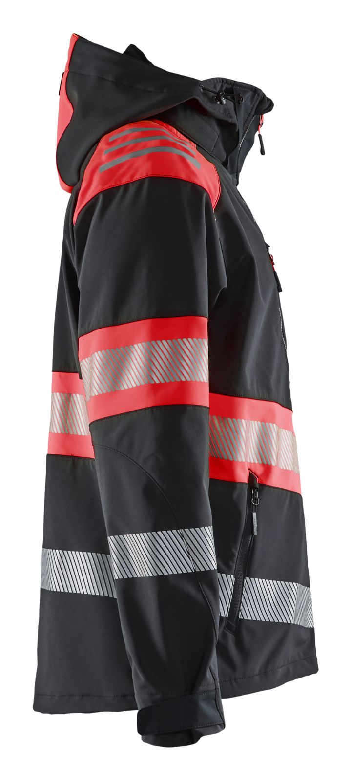 Blaklader High Vis Jack 44942513 softshell HiVis waterdicht winddicht ademend zwart-fluo rood(9955)