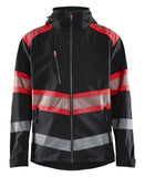 Blaklader High Vis Jack 44942513 softshell HiVis waterdicht winddicht ademend zwart-fluo rood(9955)