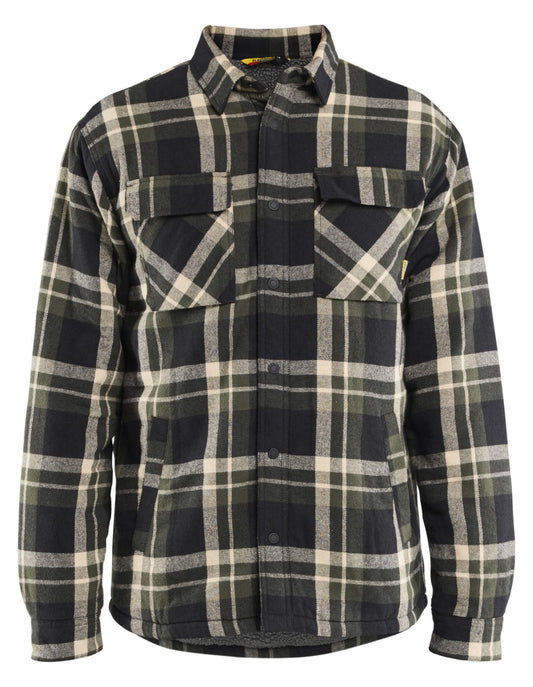 Blaklader Wind/regen/sneeuw Overhemd 47041168 flanel gevoerd donker herfstgroen-zwart(4298)