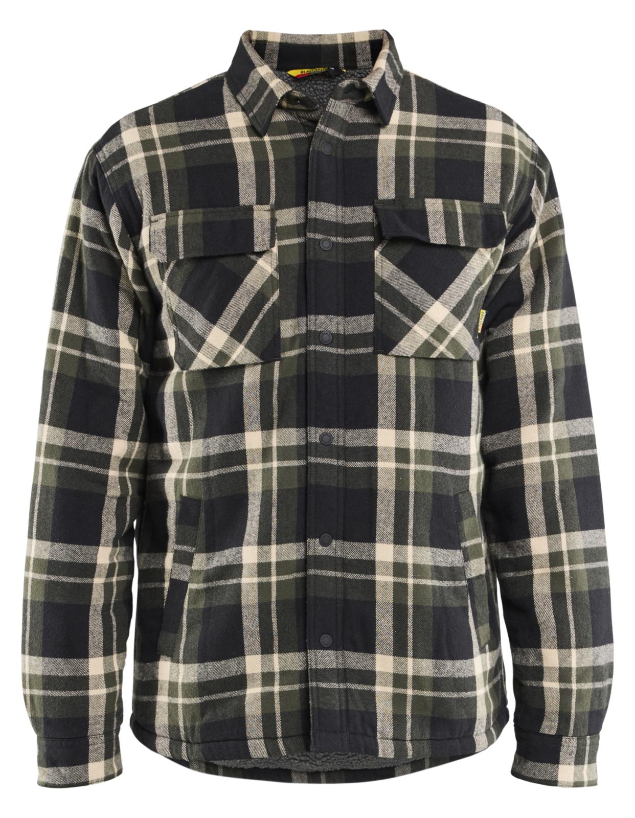 Blaklader Wind/regen/sneeuw Overhemd 47041168 flanel gevoerd donker herfstgroen-zwart(4298)
