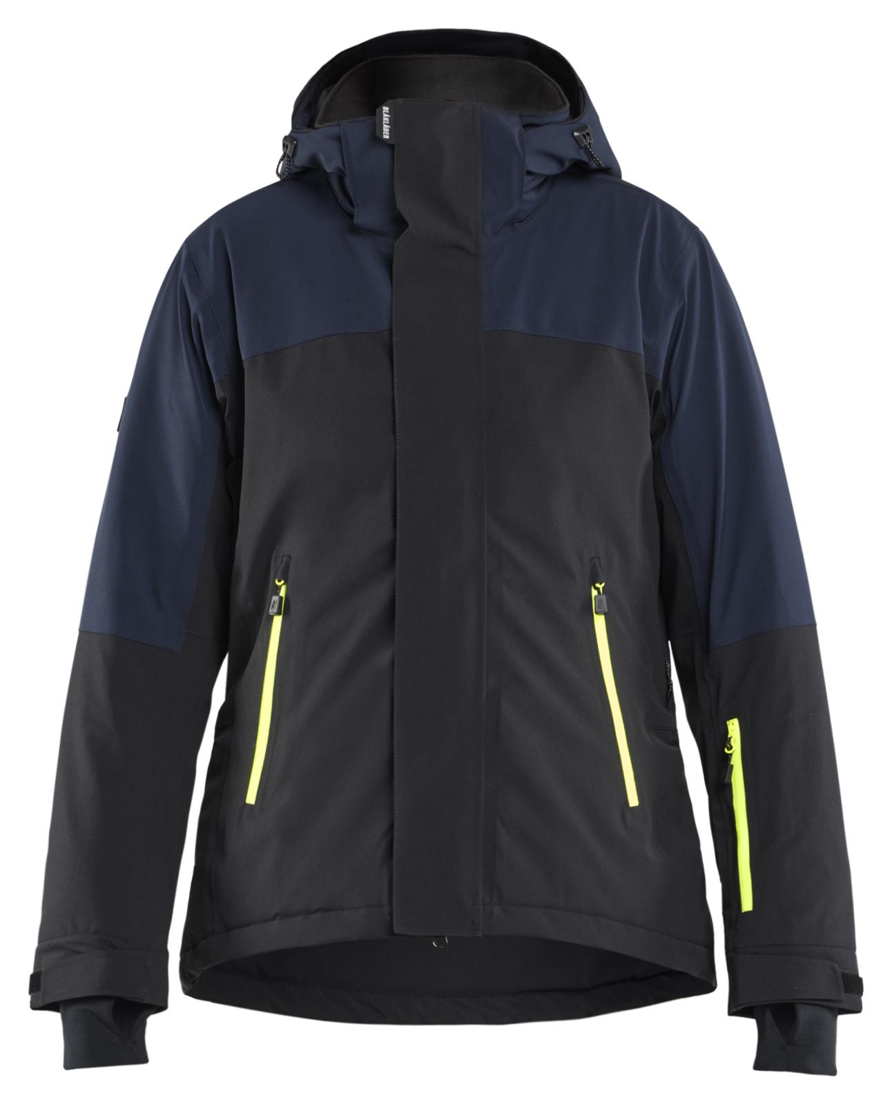 Blaklader Dames Striker Winterjas 47071917 Stretch donker marineblauw-fluo geel(8633)