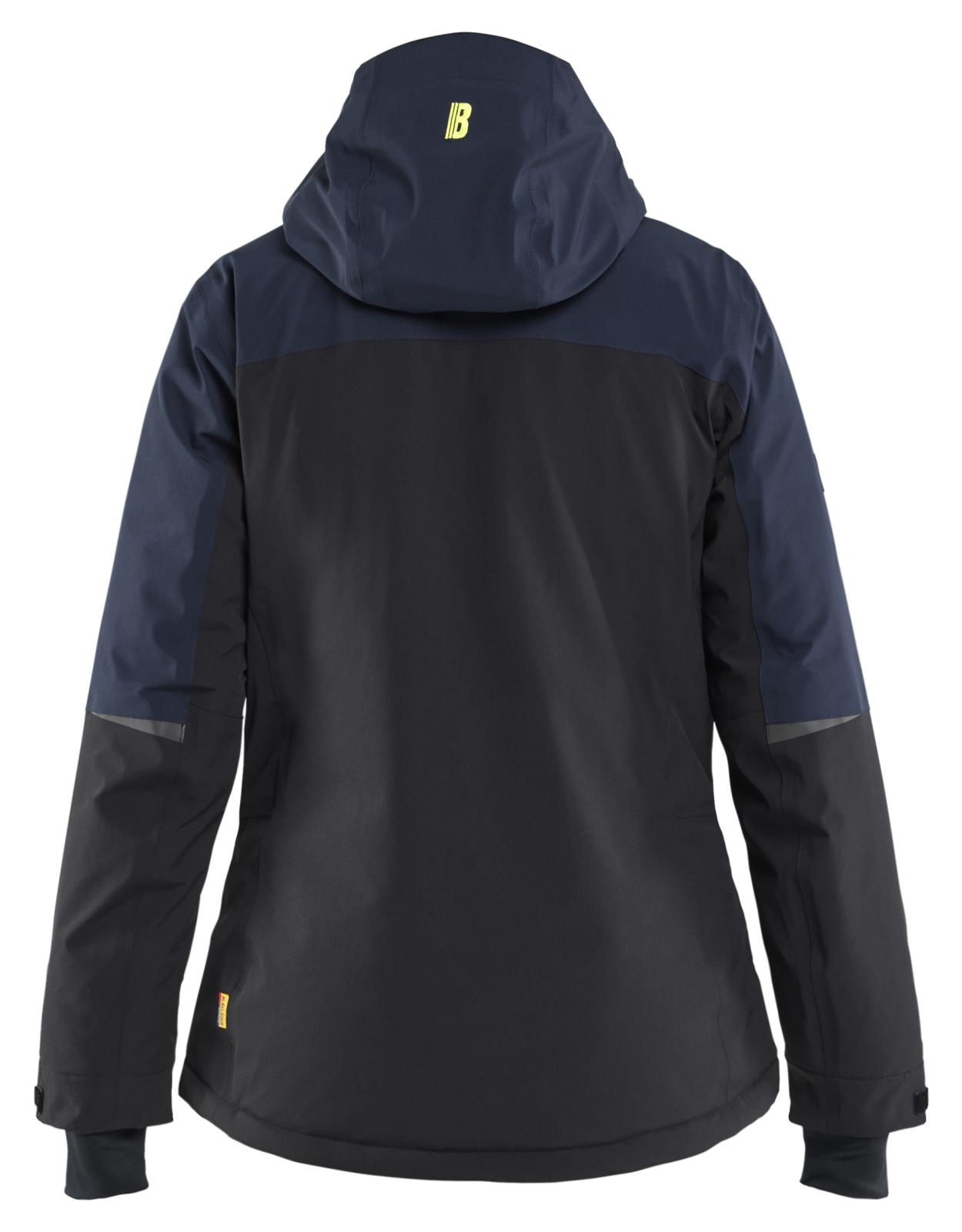 Blaklader Dames Striker Winterjas 47071917 Stretch donker marineblauw-fluo geel(8633)