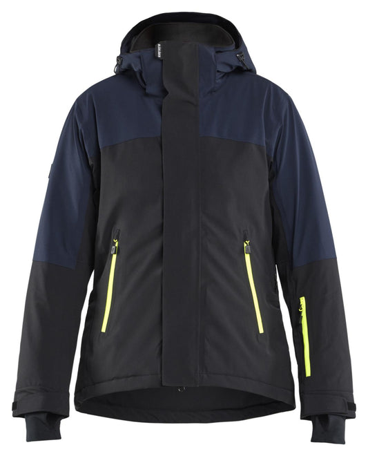 Blaklader Dames Striker Winterjas 47071917 Stretch donker marineblauw-fluo geel(8633)