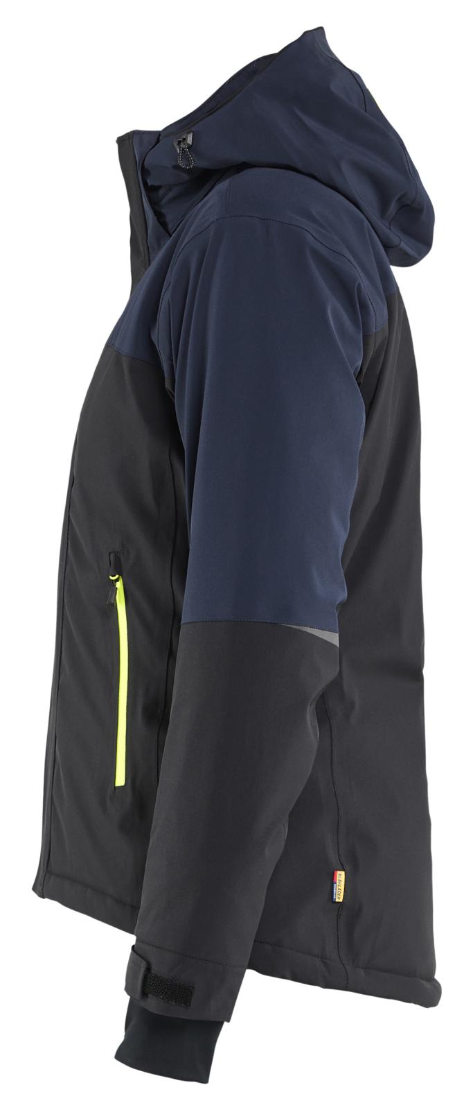Blaklader Dames Striker Winterjas 47071917 Stretch donker marineblauw-fluo geel(8633)