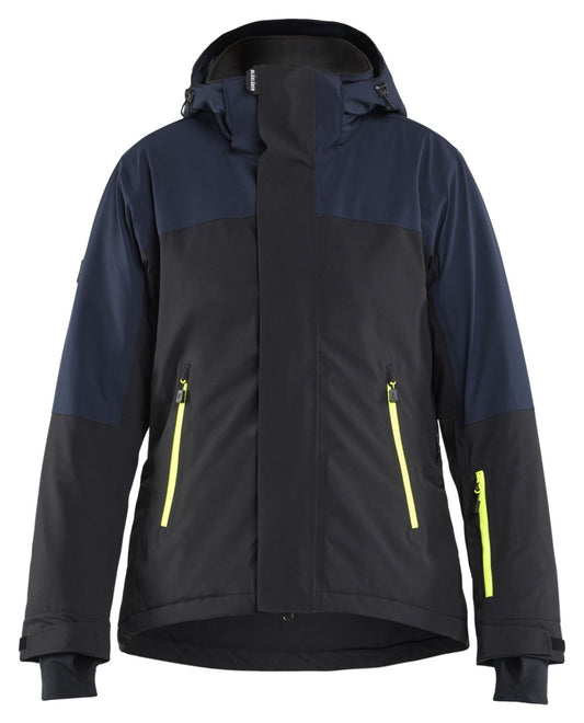 Blaklader Dames Striker Winterjas 47071917 Stretch donker marineblauw-fluo geel(8633)