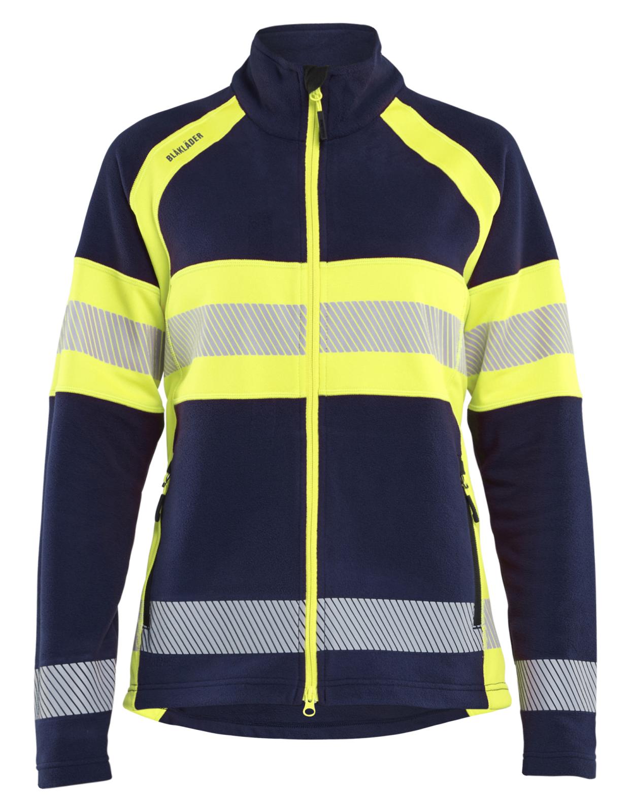 Blaklader Dames High Vis Vest 47181010 Microfleece HiVis marineblauw-fluo geel(8933)