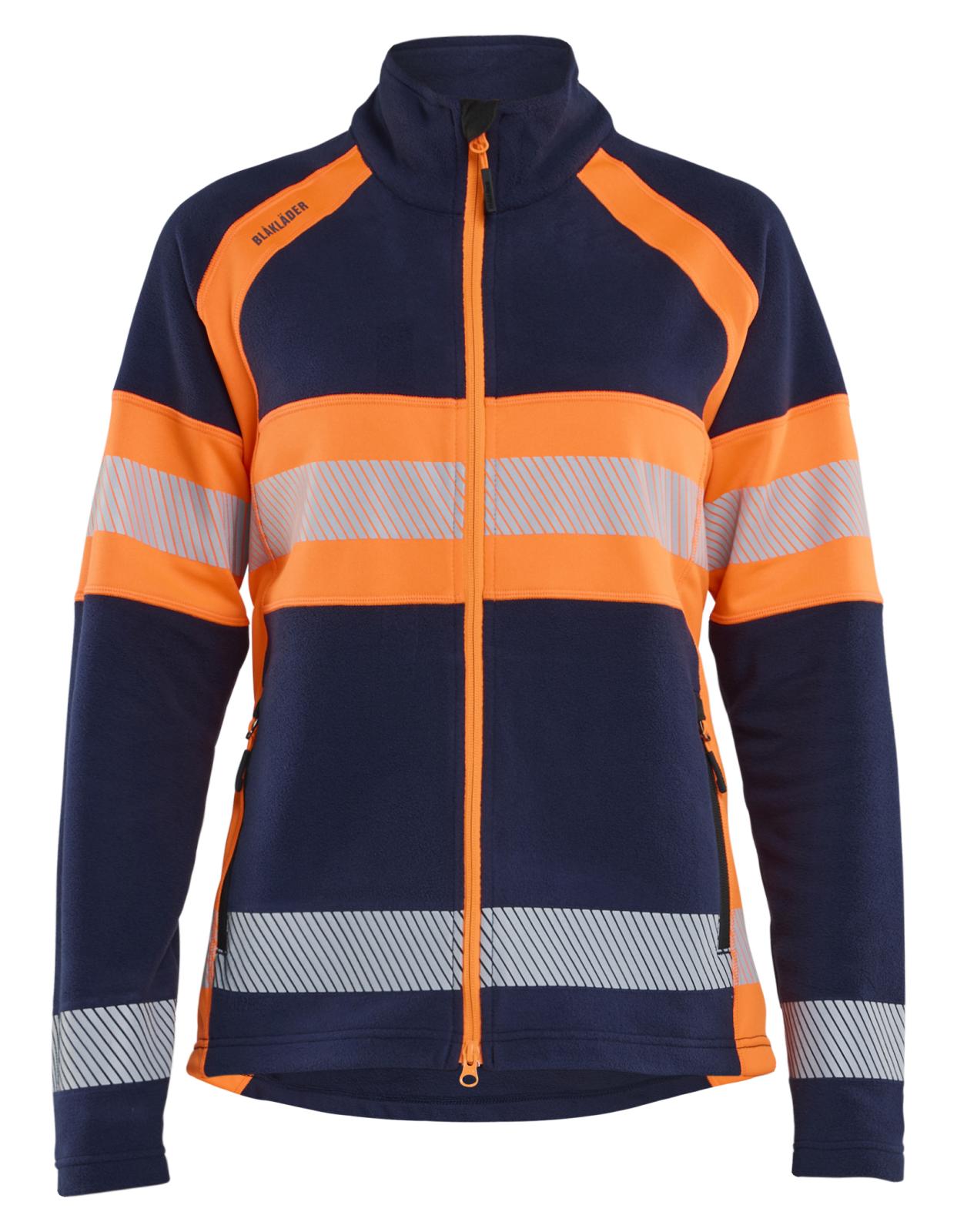 Blaklader Dames High Vis Vest 47181010 Microfleece HiVis marineblauw-oranje(8953)