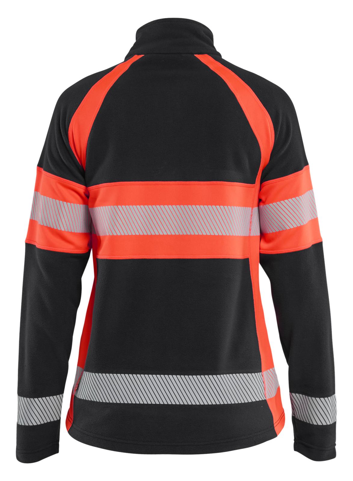 Blaklader Dames High Vis Vest 47181010 Microfleece HiVis zwart-fluo rood(9955)