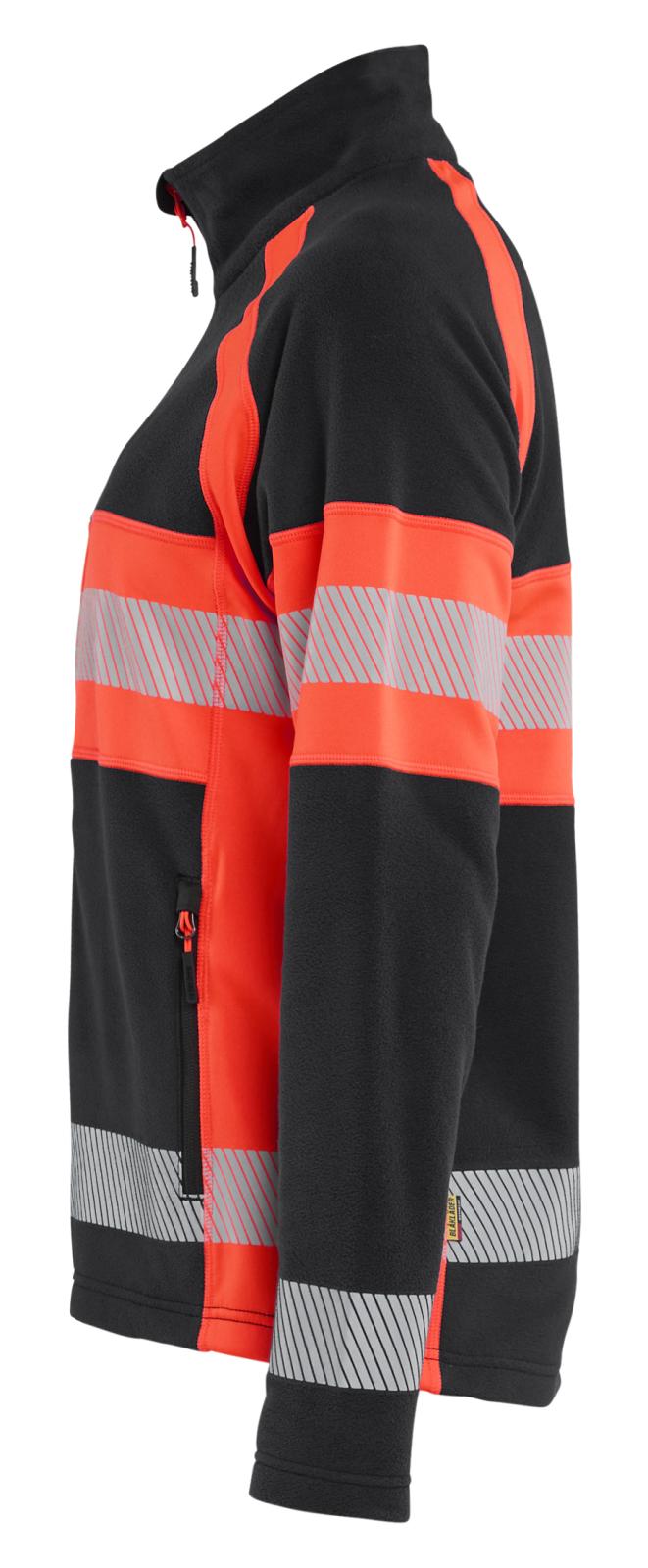 Blaklader Dames High Vis Vest 47181010 Microfleece HiVis zwart-fluo rood(9955)