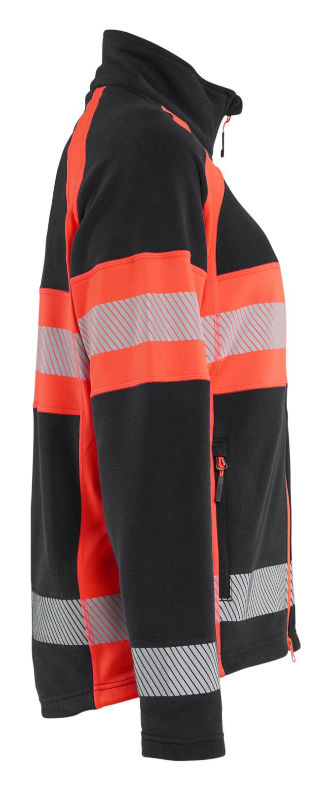 Blaklader Dames High Vis Vest 47181010 Microfleece HiVis zwart-fluo rood(9955)