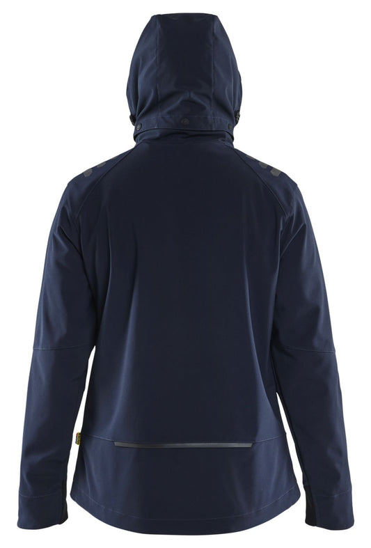 Blaklader Wind regen sneeuw Dames Jack 47192513 softshell waterdicht winddicht ademend donker marineblauw-fluo geel(8633)