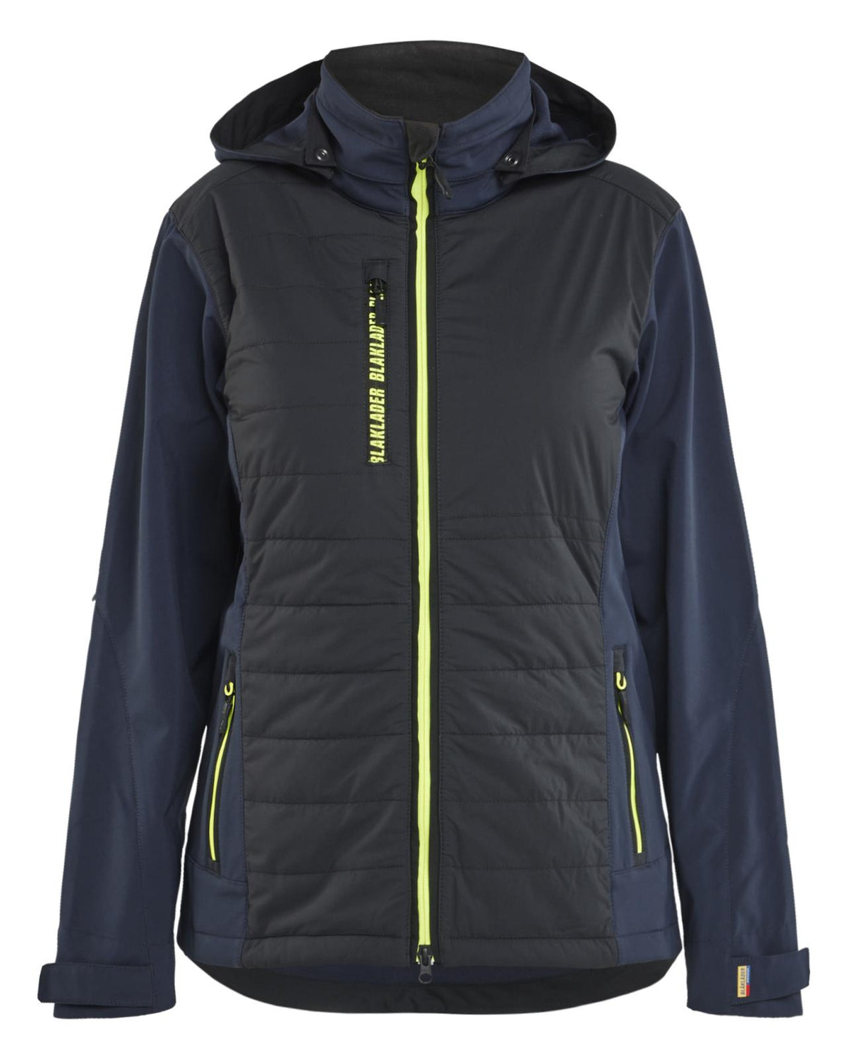 Blaklader Dames Jack 47332513 hybride waterdicht winddicht donker marineblauw-fluo geel(8633)