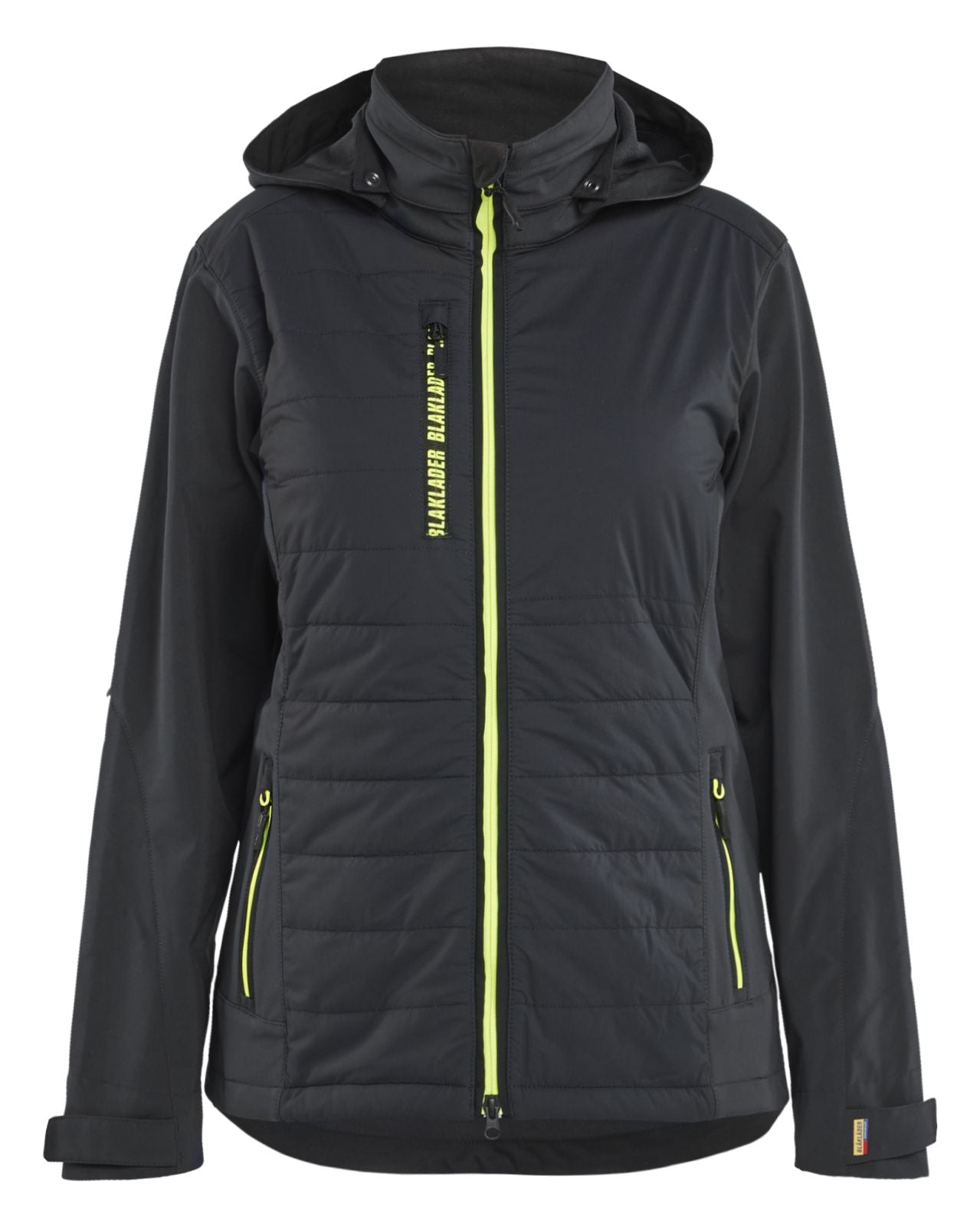 Blaklader Wind regen sneeuw Jassen Dames Jack 47332513 hybride waterdicht winddicht ademend zwart-fluo geel(9933)