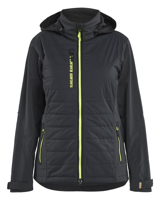 Blaklader Wind regen sneeuw Jassen Dames Jack 47332513 hybride waterdicht winddicht ademend zwart-fluo geel(9933)