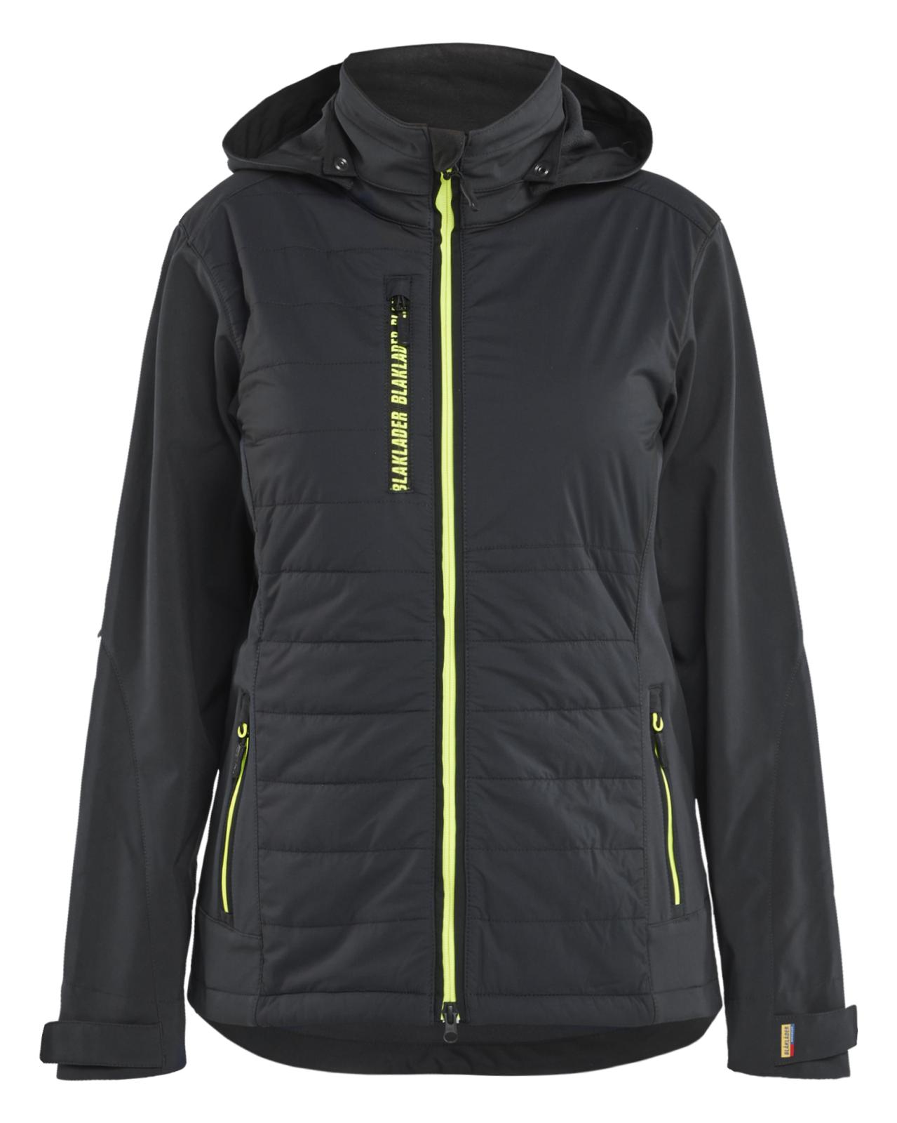 Blaklader Wind regen sneeuw Dames Jack 47332513 hybride waterdicht winddicht ademend zwart-fluo geel(9933)