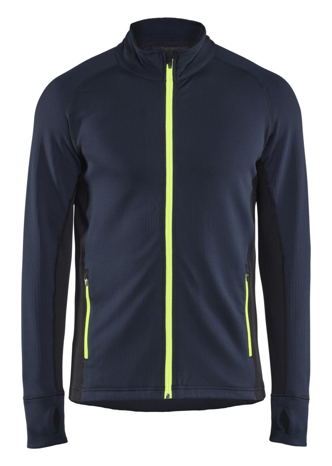 Blaklader Wind/regen/sneeuw Striker Fleecejack 47352539 donker marineblauw-fluo geel(8633)