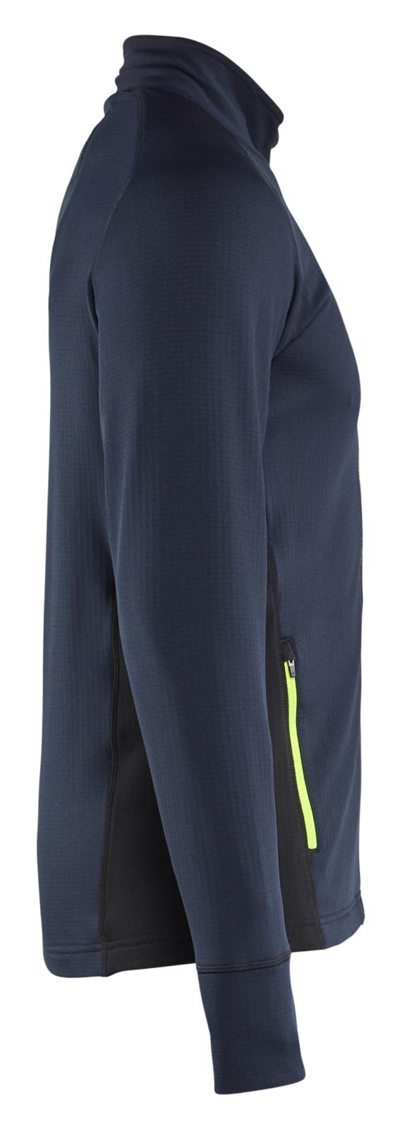 Blaklader Wind/regen/sneeuw Striker Fleecejack 47352539 donker marineblauw-fluo geel(8633)