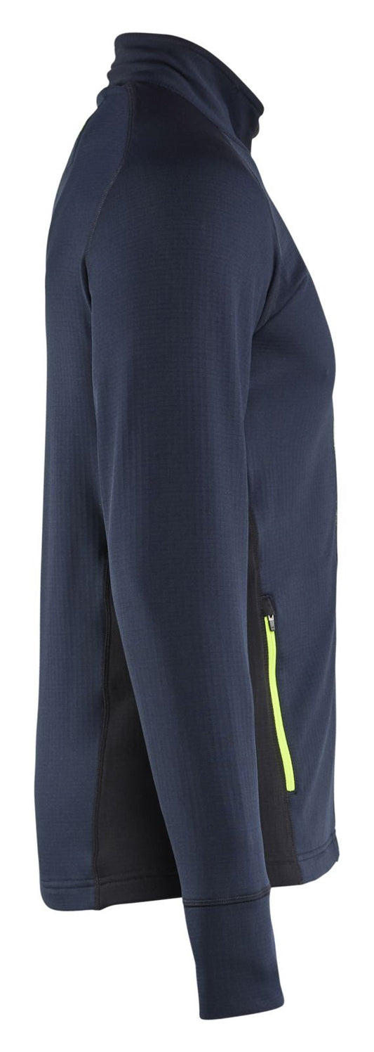Blaklader Wind/regen/sneeuw Striker Fleecejack 47352539 donker marineblauw-fluo geel(8633)
