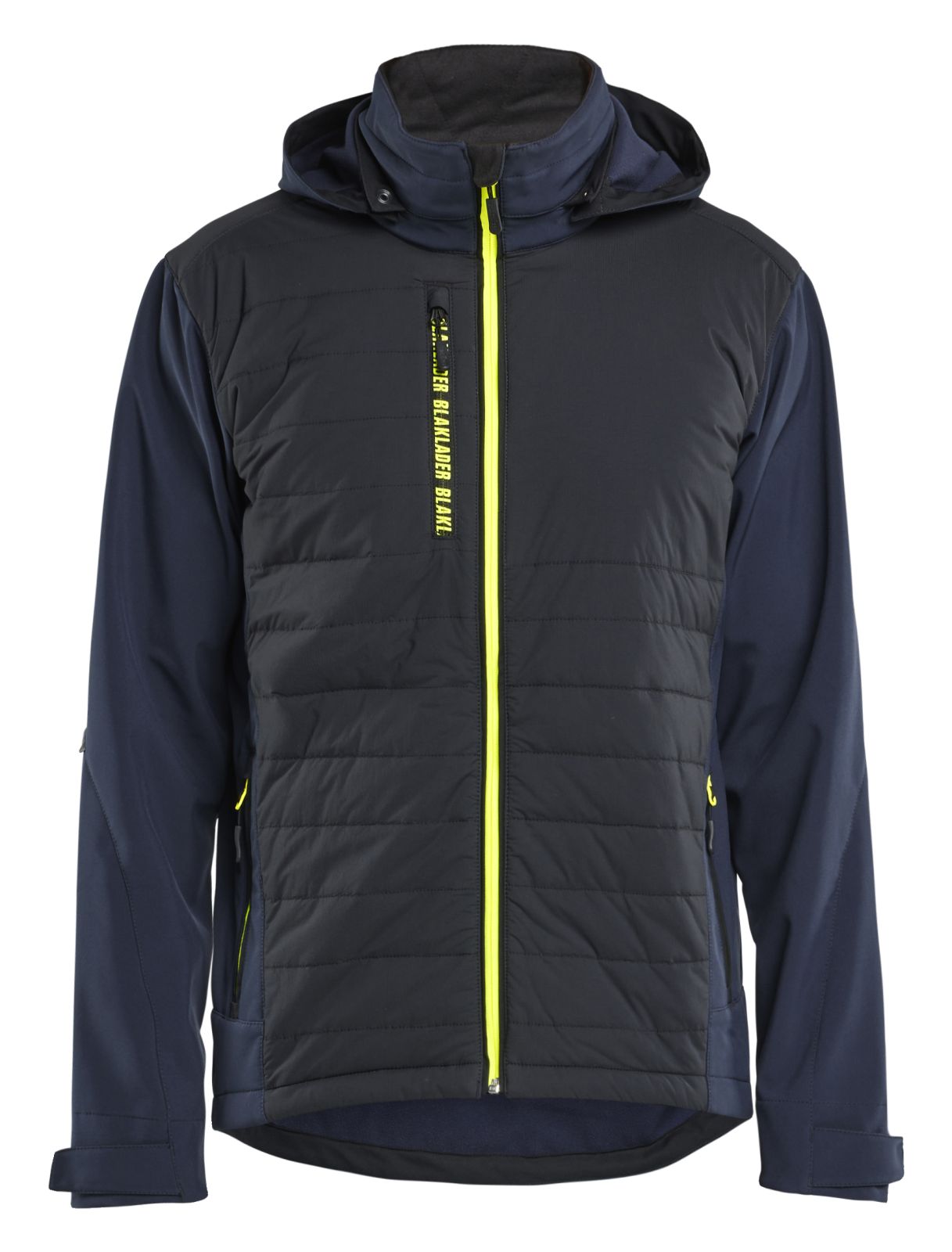 Blaklader Wind regen sneeuw Jassen Jack 47432513 hybride waterdicht winddicht ademend donker marineblauw-fluo geel(8633)