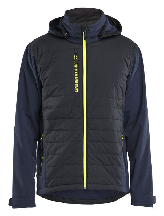 Blaklader Wind regen sneeuw Jassen Jack 47432513 hybride waterdicht winddicht ademend donker marineblauw-fluo geel(8633)
