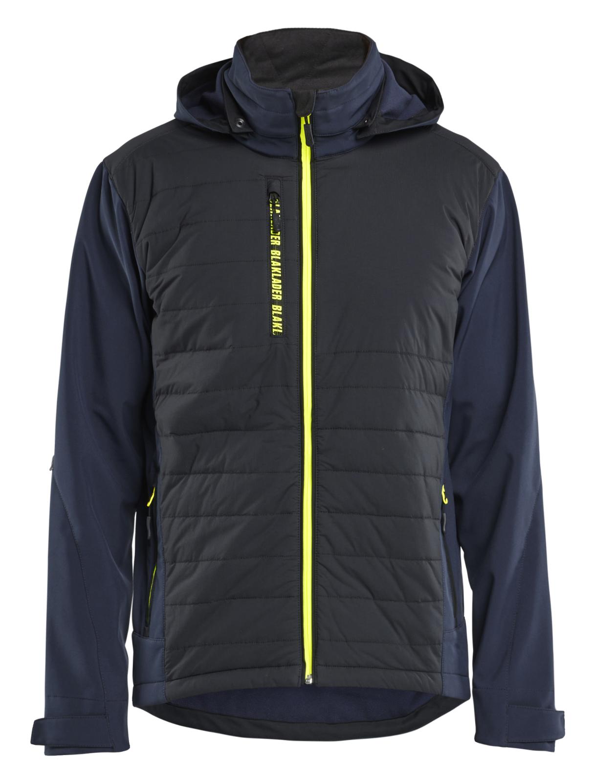 Blaklader Wind regen sneeuw Jack 47432513 hybride waterdicht winddicht ademend donker marineblauw-fluo geel(8633)