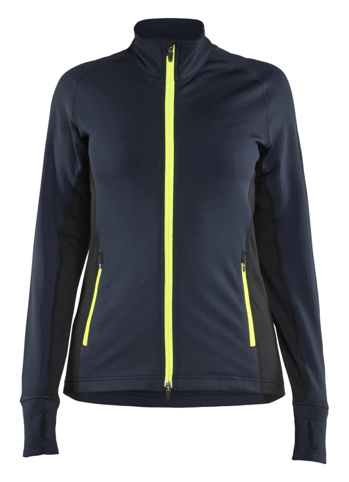 Blaklader Dames Striker Fleecejack 47452539 donker marineblauw-fluo geel(8633)