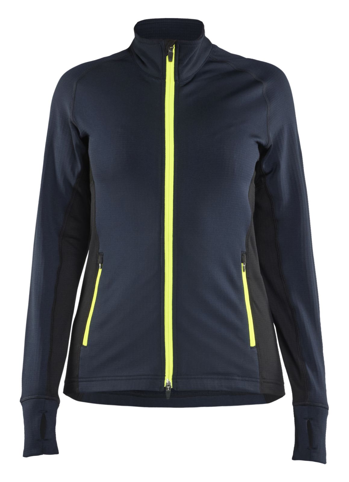 Blaklader Dames Striker Fleecejack 47452539 donker marineblauw-fluo geel(8633)