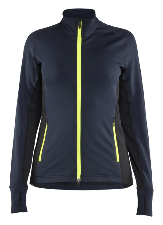 Blaklader Dames Striker Fleecejack 47452539 donker marineblauw-fluo geel(8633)
