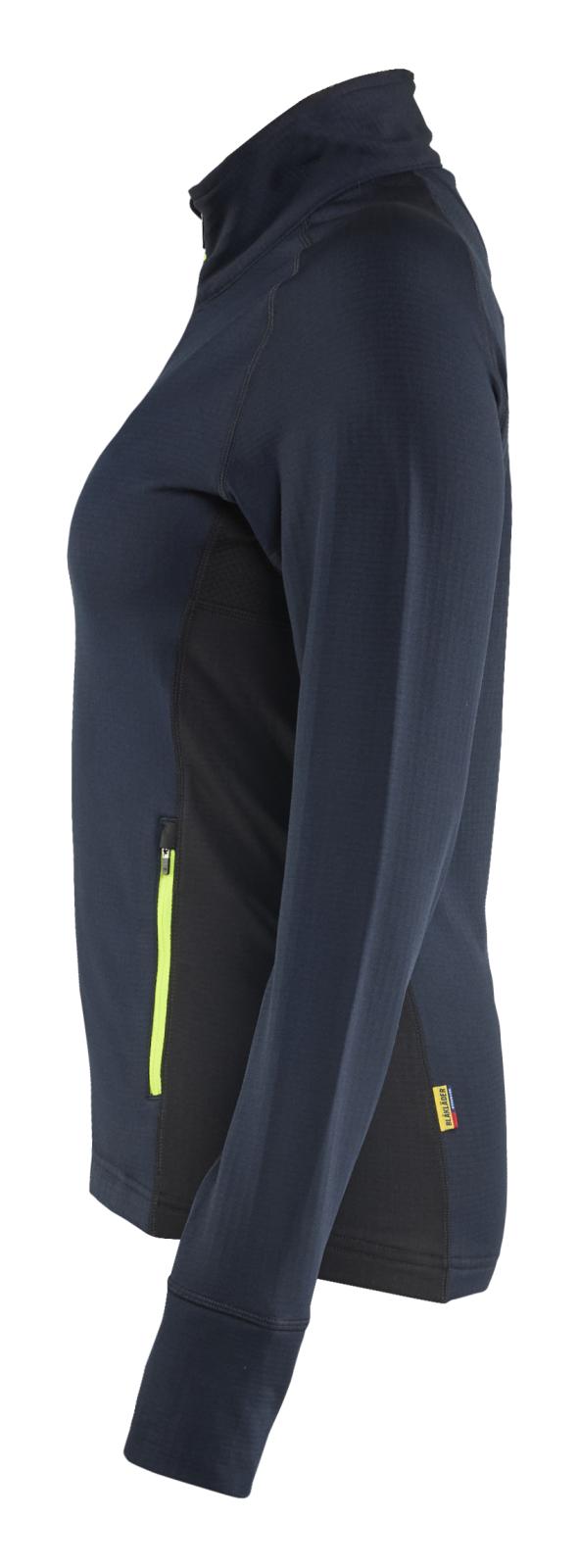 Blaklader Dames Striker Fleecejack 47452539 donker marineblauw-fluo geel(8633)