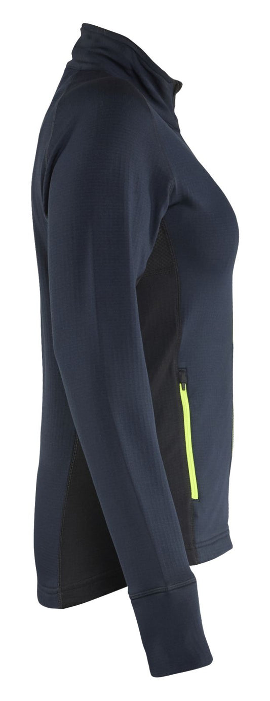 Blaklader Dames Striker Fleecejack 47452539 donker marineblauw-fluo geel(8633)