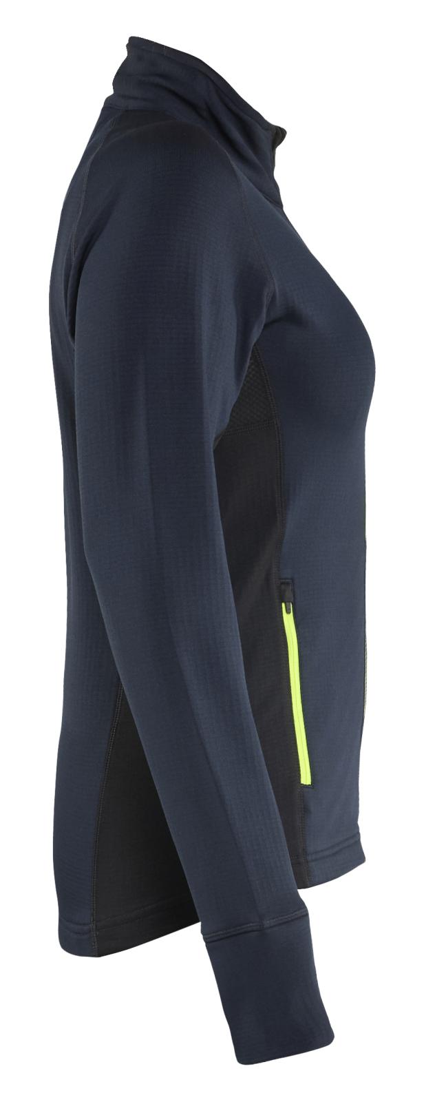 Blaklader Dames Striker Fleecejack 47452539 donker marineblauw-fluo geel(8633)