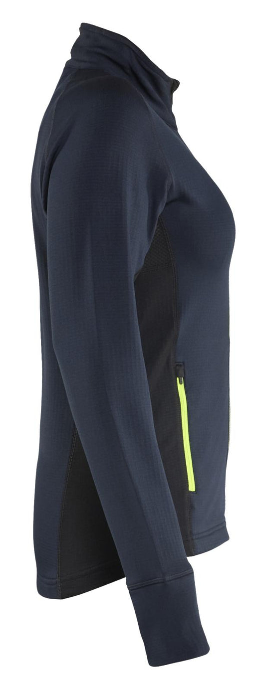 Blaklader Dames Striker Fleecejack 47452539 donker marineblauw-fluo geel(8633)