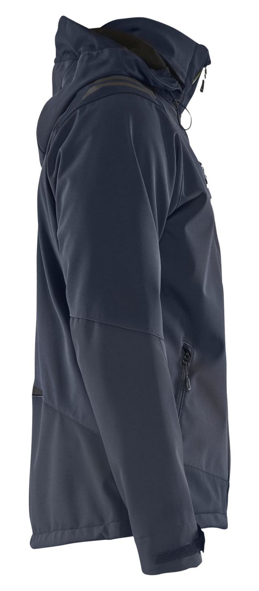 Blaklader Wind regen sneeuw Jassen 47492513 softsheel waterdicht donker marineblauw-fluo geel(8633)