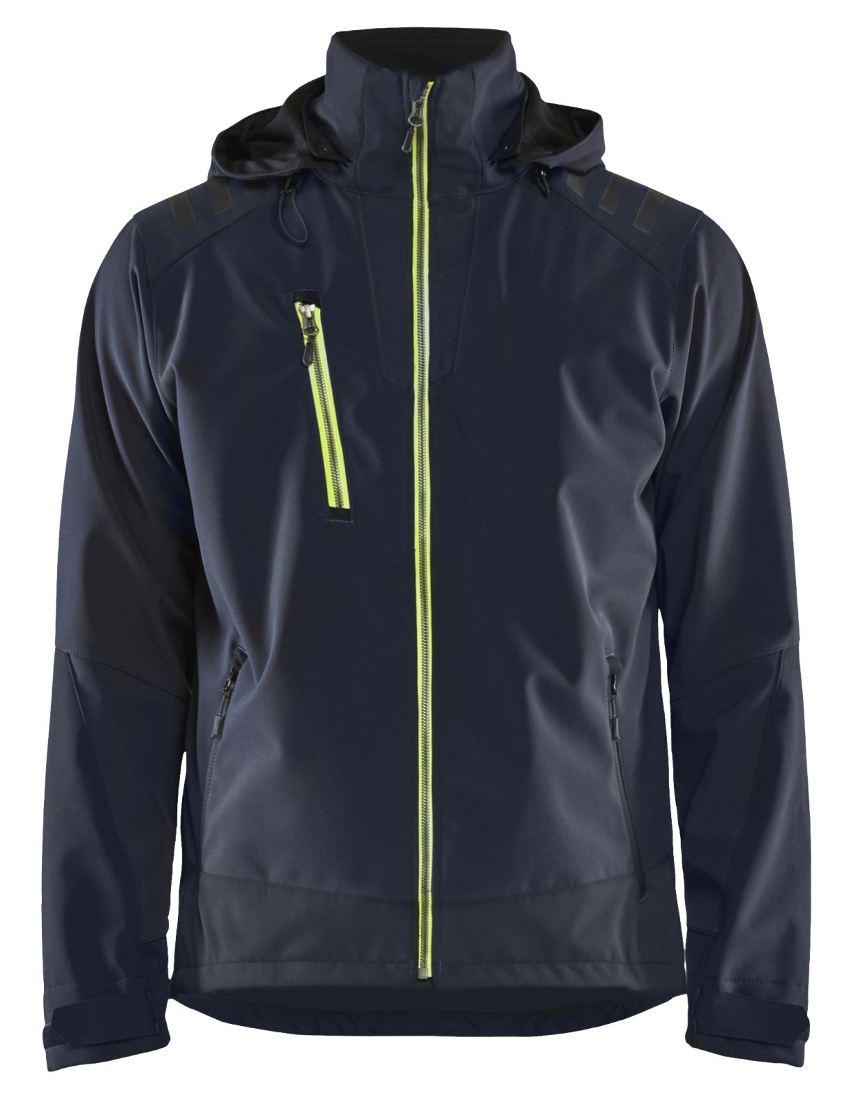 Blaklader Wind regen sneeuw Jassen 47492513 softsheel waterdicht donker marineblauw-fluo geel(8633)
