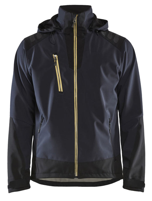 Blaklader Wind regen sneeuw Jassen 47492513 softsheel waterdicht donkerblauw-geel(8635)