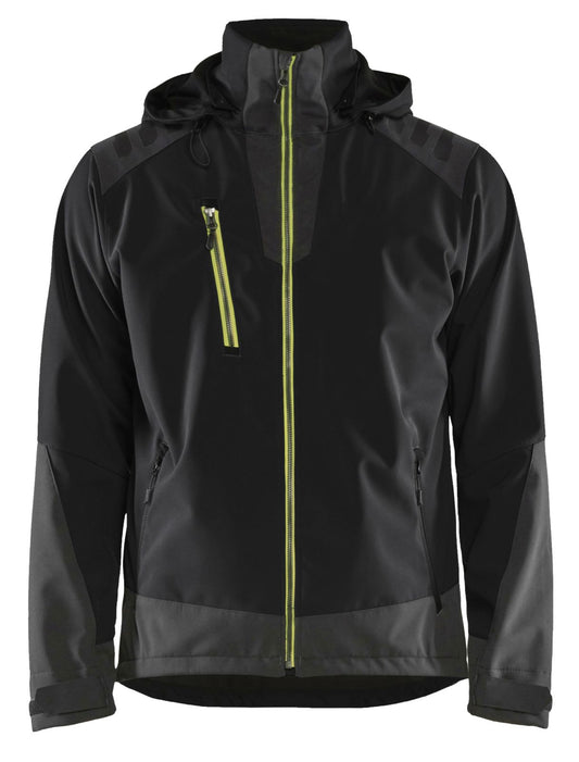 Blaklader Wind regen sneeuw Jassen 47492513 softsheel waterdicht zwart-fluo geel(9933)