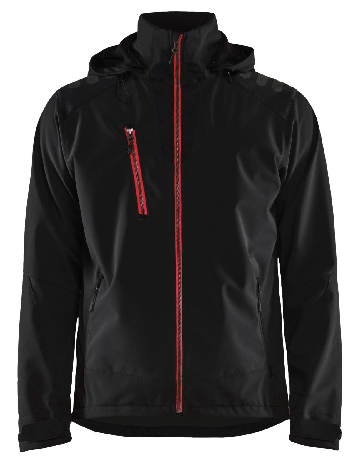 Blaklader Wind regen sneeuw Jassen 47492513 softsheel waterdicht zwart-rood(9956)