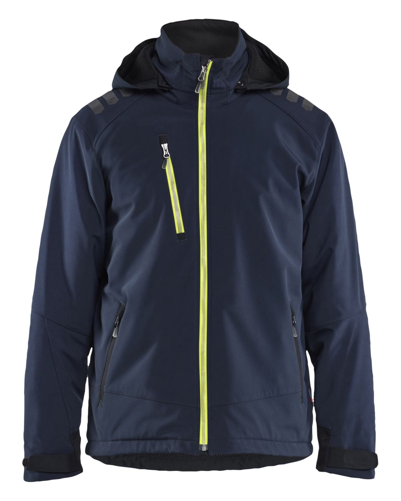 Blaklader Wind/regen/sneeuw Jack 47502513 Lichtgewicht softshell gevoerd donker marineblauw-fluo geel(8633)