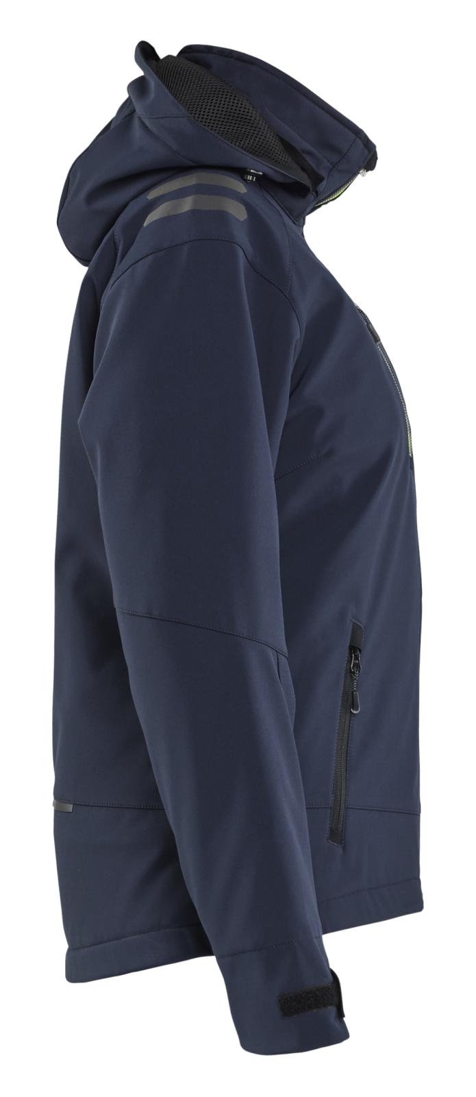 Blaklader Dames Jack 47512513 Lichtgewicht softshell gevoerd donker marineblauw-fluo geel(8633)