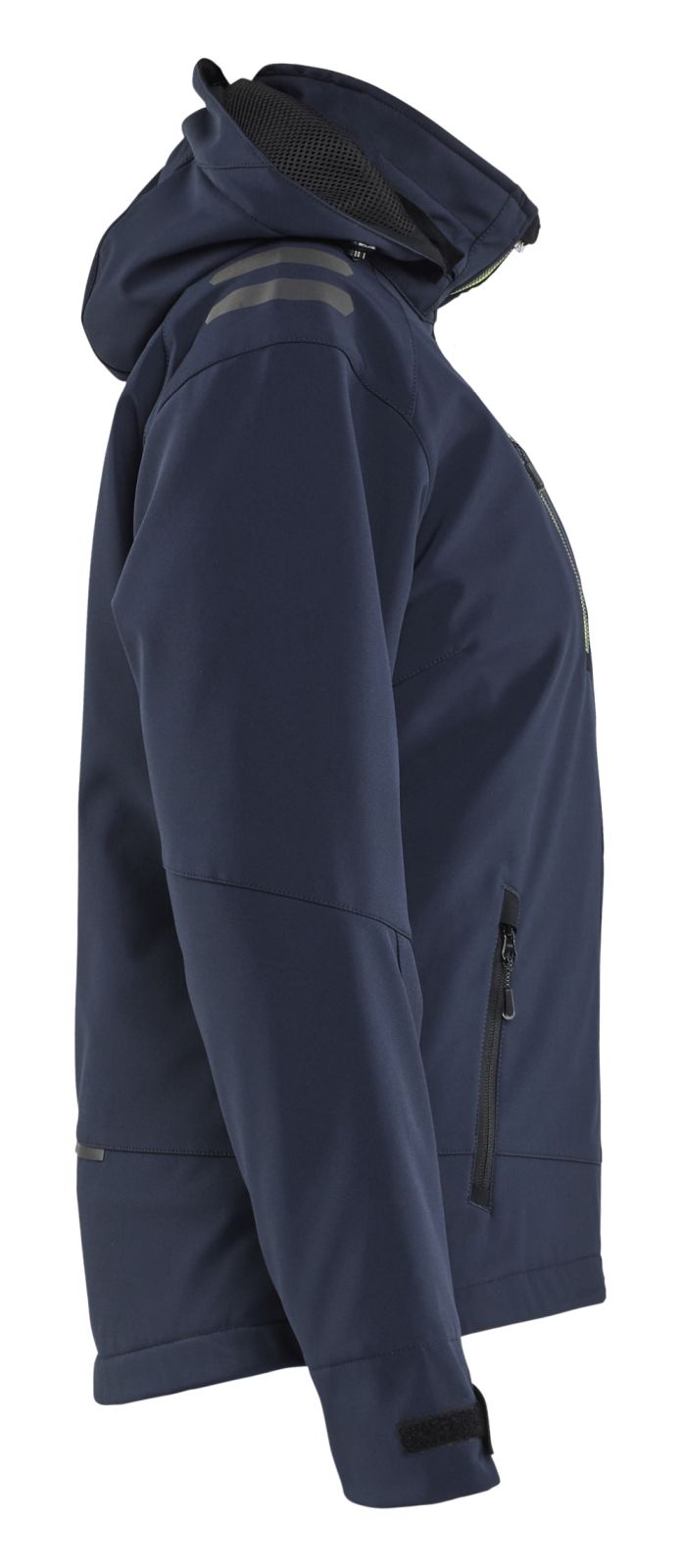 Blaklader Dames Jack 47512513 Lichtgewicht softshell gevoerd donker marineblauw-fluo geel(8633)